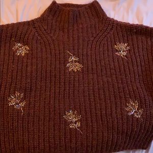 & Other Stories Maroon Sequin Sweater